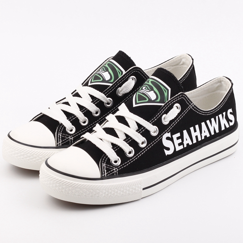 Women's Seattle Seahawks Repeat Print Low Top Sneakers 003 Women's Seattle Seahawks Repeat Print Low Top Sneakers 003